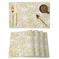 thumbnail image 1 of Green Willow Leaves Placemats Set of 8 Modern Dotted Boho Minimalist Art Place Mats Indoor Wipeable Table Mats Washable Cloth Dining Table Placemats for Kitchen Holiday Party Home Decor 13x19 Inch, 1 of 9