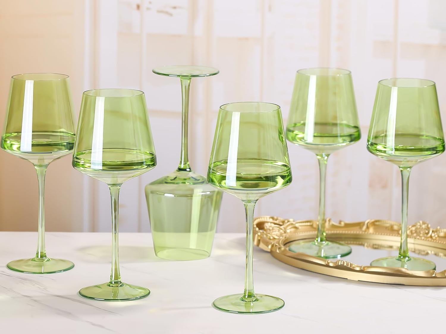 Colored Steml Wine Glasses Set Of 6-17 Oz Hand-Blown Crystal Colored Glassware With No Stem Multicolor Glassware For Lovers Wedding Birthday Mother's - View #4