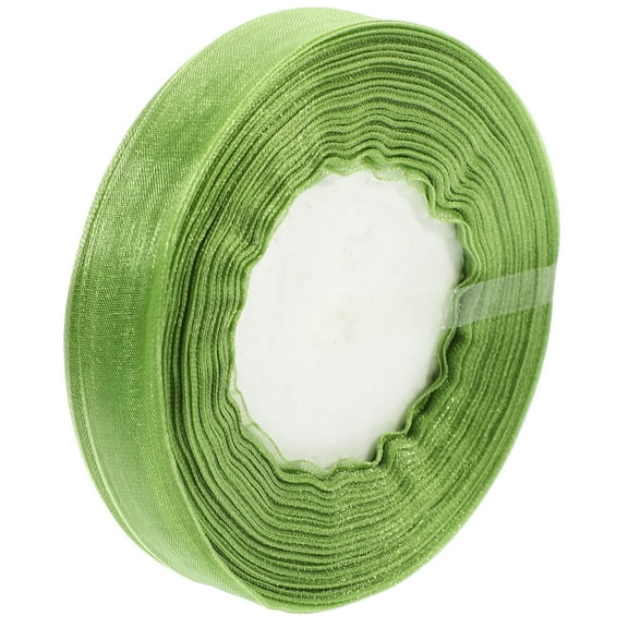 Green Wired Ribbon Gift 15cm Chiffon Handmade Gifts for Wrapping Hair Ties Crafts Wedding Polyester