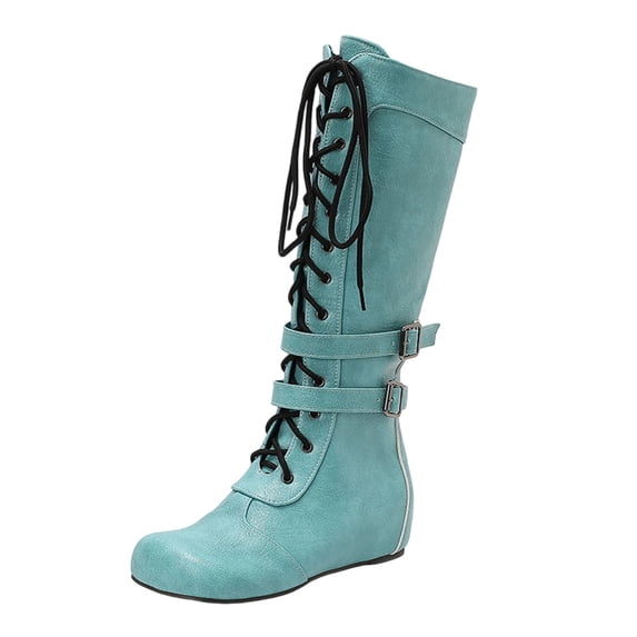 Green Women Boots With Comfort Features Comfortable For Long Wear