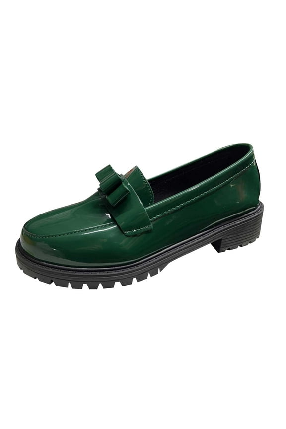 Green Women'S Loafers Patent Shiny Finish Fringe Detail Comfortable Flexible For All Seasons Casual Daily Walking And Everyday Wear Size 40