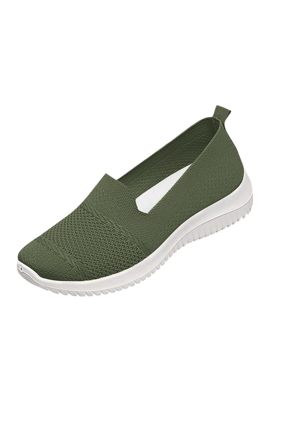 Green Women'S Shoes Sneakers Canvas Casual Lightweight Comfortable Soft Sole Wedge Heel Spring Summer Outdoor Leisure Slip On Mesh Fabric Size 40 Eu 0.92 Lbs