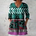 thumbnail image 1 of Green Women Shirts, 2025 New Women'S Summer Printed Group Shirt Women'S Linen V Neck Casual Shirt,Women Shirts XL, 1 of 4