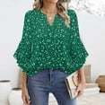 thumbnail image 1 of Green Women Shirts, Women'S 3/4 Sleeve Tops Casual Business Work Blouses Chiffon Shirts,Women Shirts XL, 1 of 8