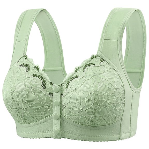 Green Women's Bra, Bras For Women Adjustable Strap Full Coverage Up Bras Comfortable No Underwire Wireless Bras,Women's Bra 48