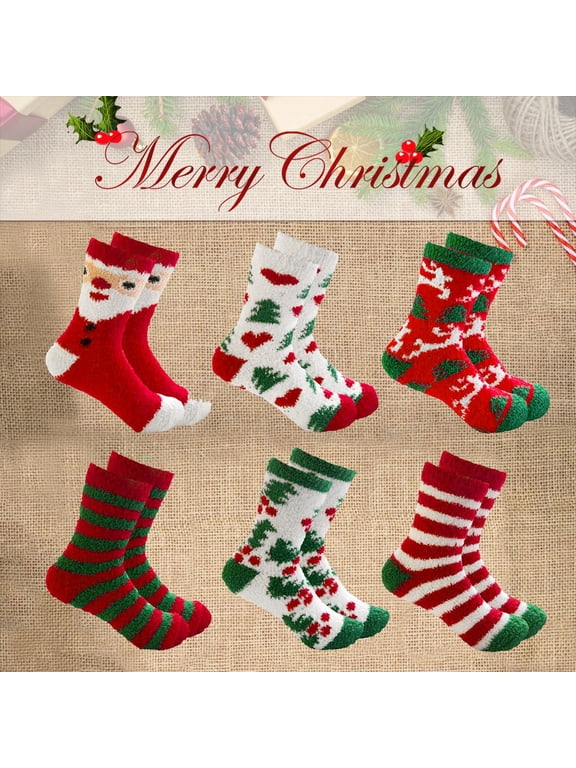 Green Women's Christmas Holiday Socks Christmas Socks Polyester Funny Holiday Crew Socks Cute Novelty Winter Xmas Gift Socks for Stocking Stuffers One Size