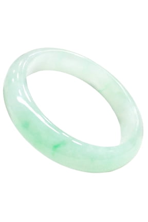 Green Women's Jade Bangle Fashion Jadeite Retro Simple Parties Good Luck Bangle Valentine Jewelry Gift 2.4/62mm