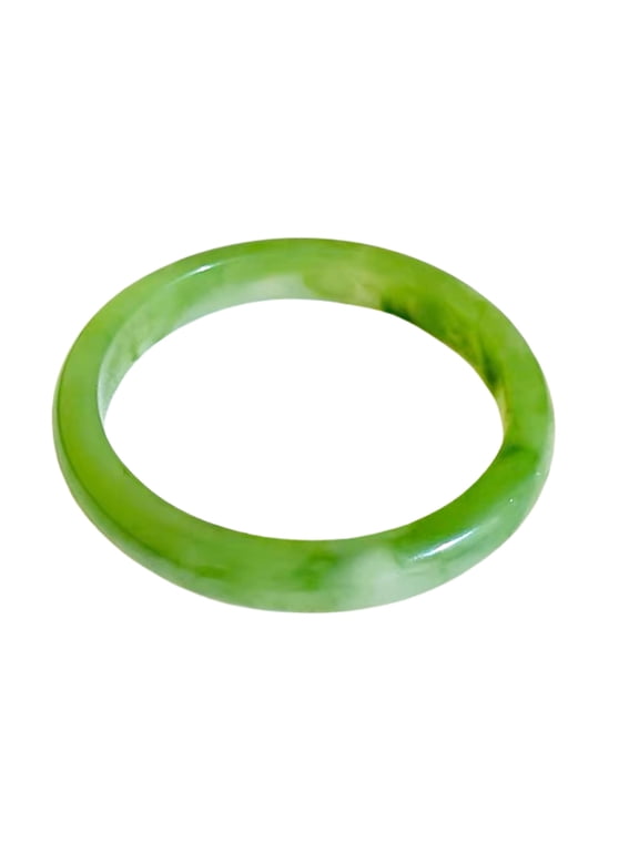 Green Women's Jade Bangle Fashion Jadeite Retro Simple Parties Good Luck Bangle Valentine Jewelry Gift 2.4/62mm
