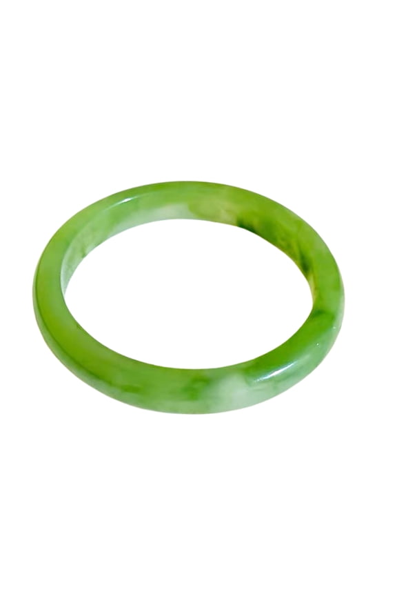 Green Women's Jade Bangle Fashion Jadeite Retro Simple Parties Good Luck Bangle Valentine Jewelry Gift 2.4/62mm