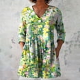 thumbnail image 1 of Green Women's Long Sleeve T-shirt, 2025 New Women'S Summer Printed Group Shirt Women'S Linen V Neck Casual Shirt,Women's Long sleeve T-shirt XL, 1 of 3