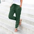 thumbnail image 1 of Green Women's Pants Womens Elastic Waist Pants Casual Trousers with Pockets, 1 of 5