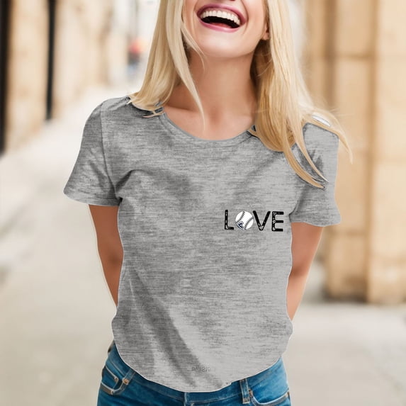 Green Women's Short Sleeve T-shirt, Women Daily Casual Printed Short Sleeve O Neck T Shirt Tops,Women's Short sleeve T-shirt M