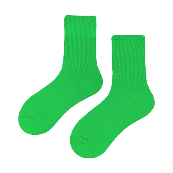 Green Women's Socks, Women'S Solid Color Medium Tube Socks Light And Thin Spring And Summer Candy Colored Multi Colored Four Season Soft Socks,Women's Accessories Socks