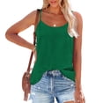 thumbnail image 1 of Green Women's Tanks, Tank Top For Women Adjustable Spaghetti Strap Camisole Scoop Neck Sleeveless Top S 3Xl,Women's Tanks & Camis XXL, 1 of 9