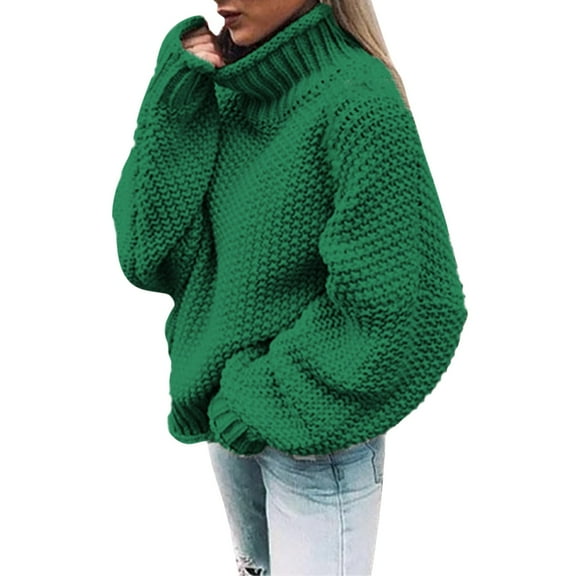 Green Womens Fall Tops Solid Casual Long Knitted Sleeve Off The Sweater Womens Shoulder Pullover Sweaters for Women