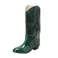 thumbnail image 1 of Green Womens Knee-High Boots With Thick Heel And Tassel Design For Winter Comfort And Style, 1 of 9