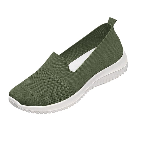 Green Womens Casual Canvas Shoes Slip On Lightweight Comfortable Soft Soled Wedge Heel Footwear For Spring And Summer Wear Size 39