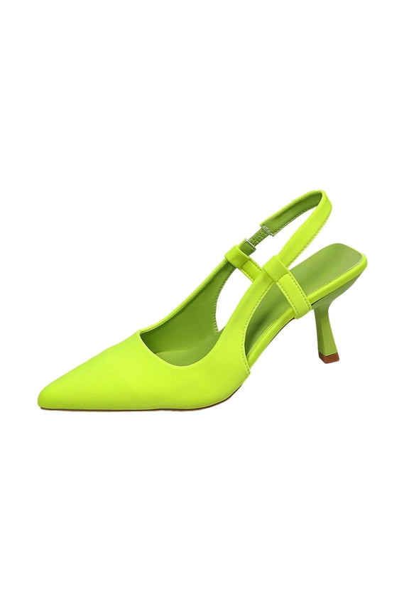 Green Womens Pointed Toe High Heel Sandals Solid Tone Slip On Dressy Evening Party Comfy