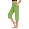 thumbnail image 1 of Green Womens Sweatpants Capri Leggings for Women 2025 High Waisted Cutout Yoga Capris Lightweight Cozy Cropped Pants Solid Soft Pajams Pants Casual Pants Women, 1 of 6