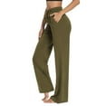 thumbnail image 1 of Green Womens Sweatpants Wide Leg Pants for Women Comfortable and Lightweight Stretch Waist Yoga Pants with Pocket Casual Pants Casual Pants Women, 1 of 6