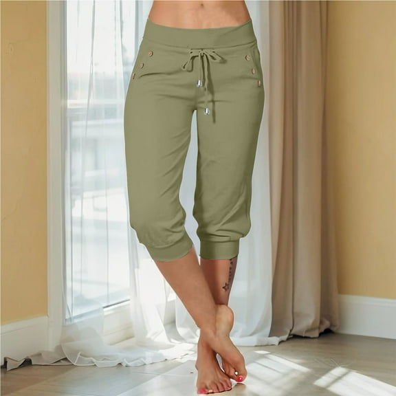 Green Womens Sweatpants Women's Casual Tight Fitting High Waisted Pocket Sport Pants and Casual Pants Casual Pants Women