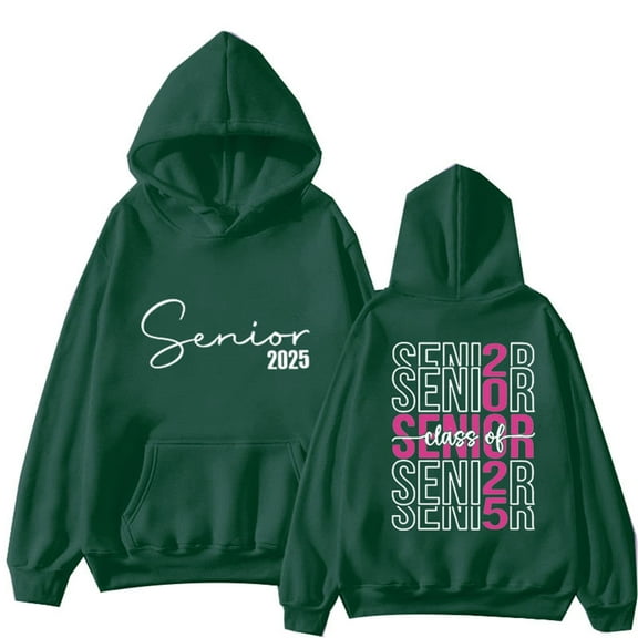 Green Womens Sweatshirt Script Heart Senior 2025 Graduate High School College Mens Women Sweatshirt Hoodie Fall Clothes for Women