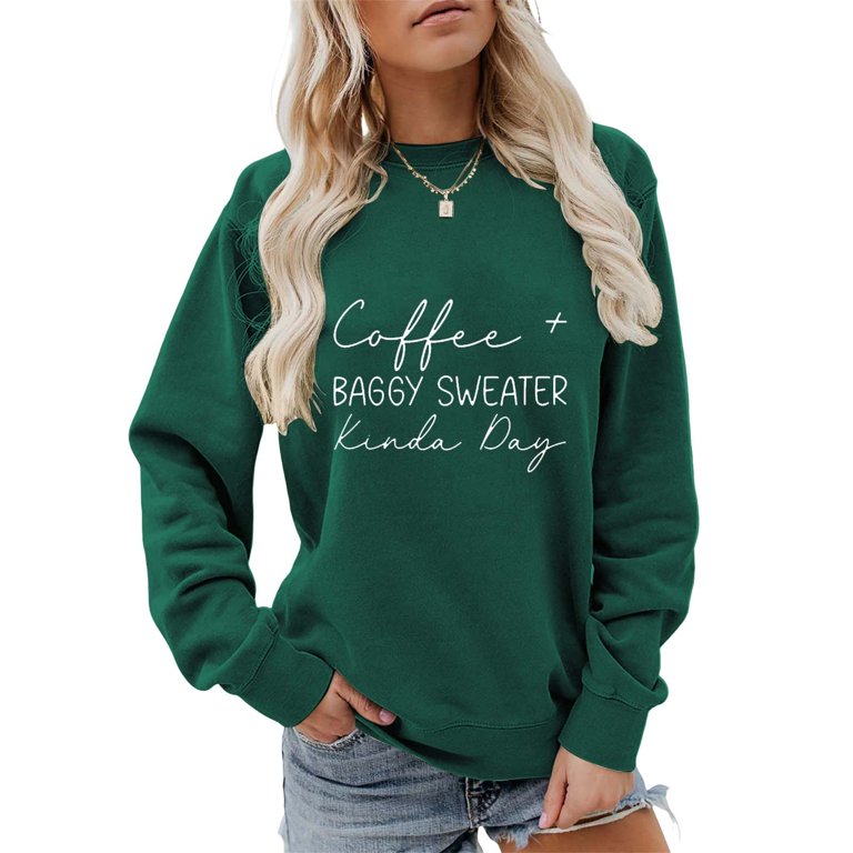 Green Womens Sweatshirts Women’s Fashion Casual Letter Printed 