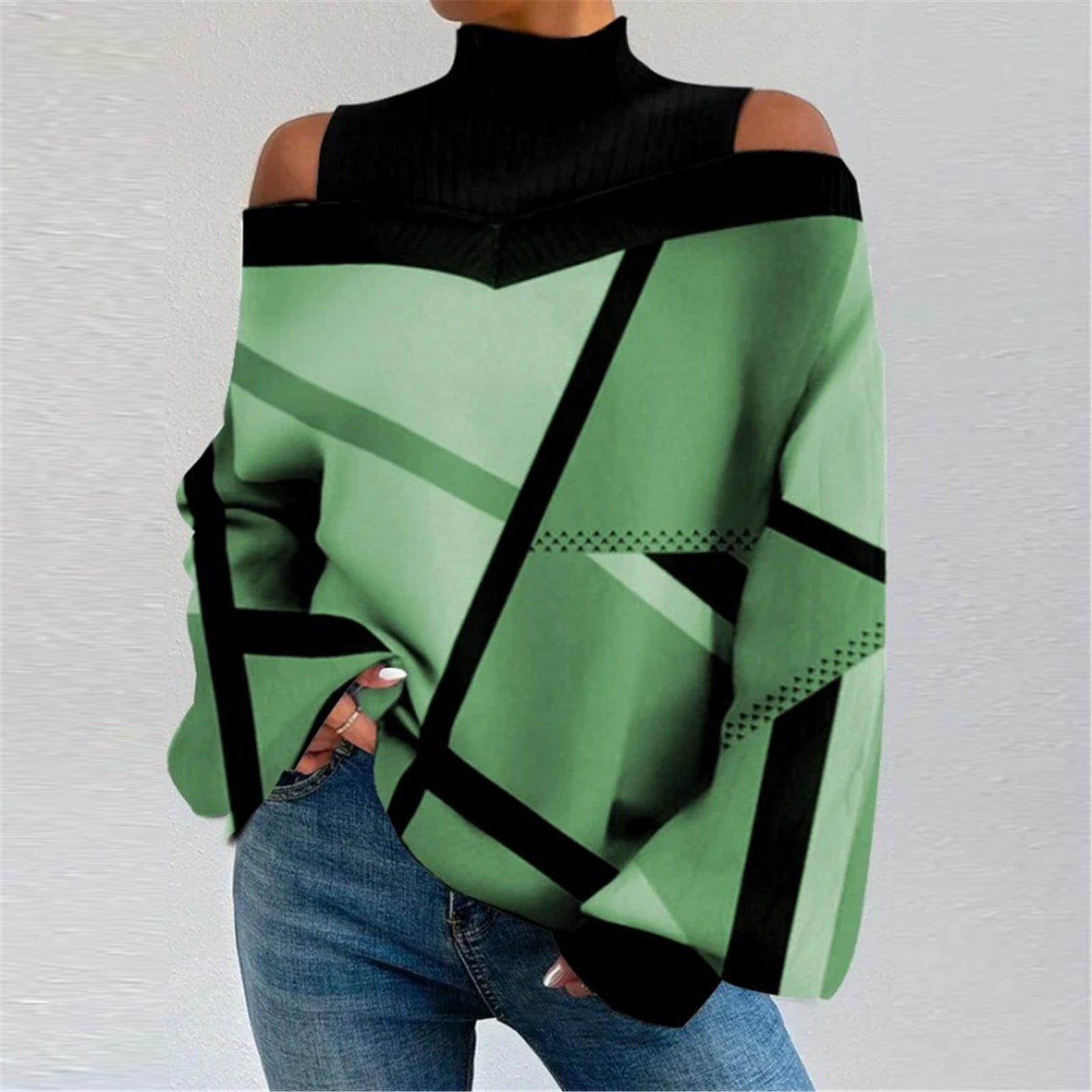 Women Teal & Green Regular Printed Top main image 1