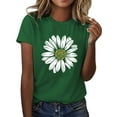 thumbnail image 1 of Green Womens Tops Women's I Simple Printing Europe and The United States Men and Women Round Neck T Shirt Going Out Tops for Women, 1 of 4