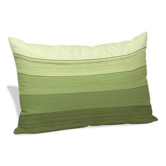 Green Wood Grain Pillow Covers, Linen Long Throw Pillow Case, Ombre Rustic Retro Wooden Plank Holiday Pillow Protector Decorative Cushion Cover for Living Room/Bedroom 12" x 20"