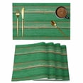 thumbnail image 1 of Green Wood Grain Placemats Set of 8, Farmhouse Texture Vintage Country Placemats for Dining Table, Place Mats for Kitchen Tabletop, Waterproof Wipeable Dining Table Mats Set, 1 of 9