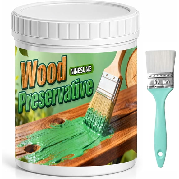 Green Wood Paint & Preservative - Natural Wood Stain for Decks, Fences, Furniture | Non-Toxic, Guards Against Rot | Safe for Kids, Pets, Gardens | Indoor & Outdoor Use (Green, 18 Fl.Oz)