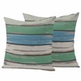 thumbnail image 1 of Green Wood Retro Outdoor Waterproof Pillow Covers, Striped Mottled Planks Farmhouse Decorative Square Throw Pillowcase Sofa Cushion Sham for Patio/Couch/Chair, 18"x18" 2 Pack, 1 of 8