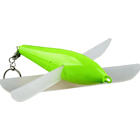 Green Wooden Fishing Lure, 7.9 in / 20 cm Airplane Bait, Trolling Lure with Plastic Wings, Saltwater Tuna Bait, Easy Connector, Stable Cast, Sea Fishing Lure