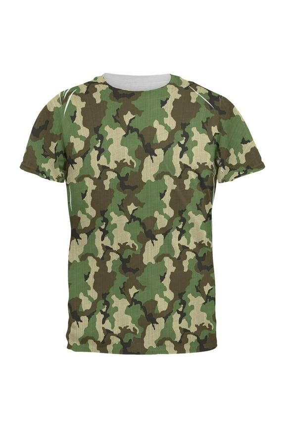 Green Woodland Camo All Over Mens T Shirt Multi MD