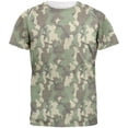 thumbnail image 1 of Green Woodland Camo Mens Soft T Shirt Heather White SM, 1 of 2