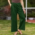 thumbnail image 1 of Green Work Pants for Women, Cotton Women'S Work Pants, Womens Work Pants Business Casual, Wide Leg Pants for Women, Solid Weekend Solid Color Palazzo Pants for Women Dressy, 1 of 6