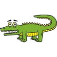 thumbnail image 1 of Green Worried Crocodile Animal Cartoon Character Wall Art Decal Vinyl Sticker Girls Boys Room Bedroom Nursery Kindergarten House Fun Home Decor Removable Adhesive Sticker Peel and Stick 40x20 inch, 1 of 1