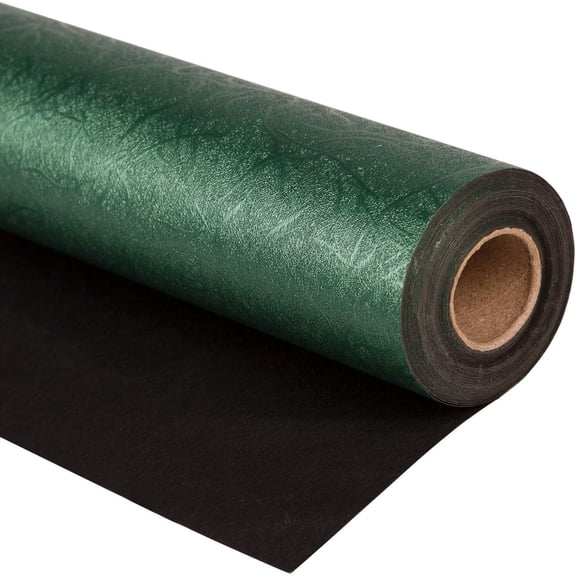 Green Wrapping Paper Roll - Mini Roll - 17 Inch x 16.5 Feet - Reversible Green and Black for Christmas, Birthday, Wedding, Baby Shower