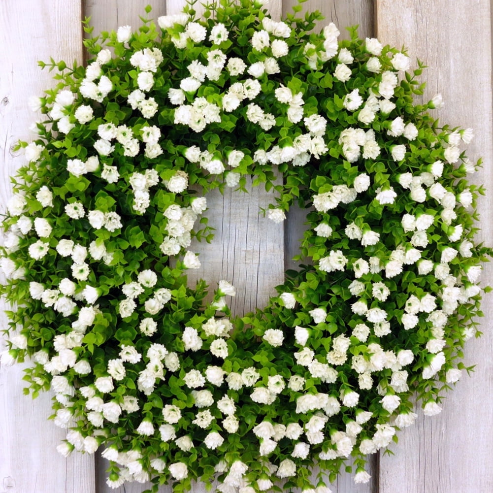 Green Wreath for Front Door Wreath Welcome Sign for Spring Summer ...