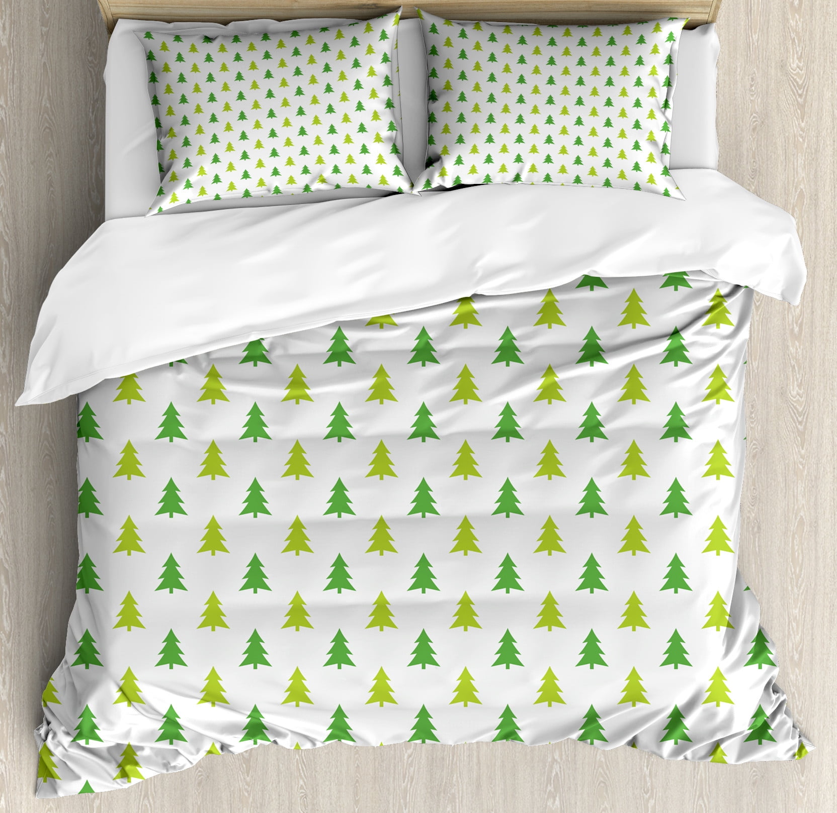 Christmas Tree Pattern Print Duvet Cover Bedding Set