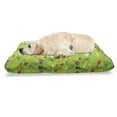 thumbnail image 1 of Green Xmas Pet Bed, Holiday New Year Spirits Wintery Coldish Hats Socks Calendar Pages Trees, Chew Resistant Pad for Dogs and Cats Cushion with Removable Cover, 24" x 39", Multicolor, by Ambesonne, 1 of 4