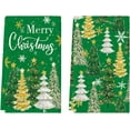 thumbnail image 1 of Green Xmas Trees Merry Christmas Kitchen Towels Dish Towels, 18x26 Inch Daily Star Snowflake Winter Decoration Hand Towels Set of 2, 1 of 6