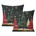 thumbnail image 1 of Green Xmas Trees Pine Rustic Farmhouse Throw Pillow Covers Beautiful Square Cushion Covers 2 Pack Decorative Throw Cushion Case for Room Home Patio Bedroom Livingroom, 1 of 7