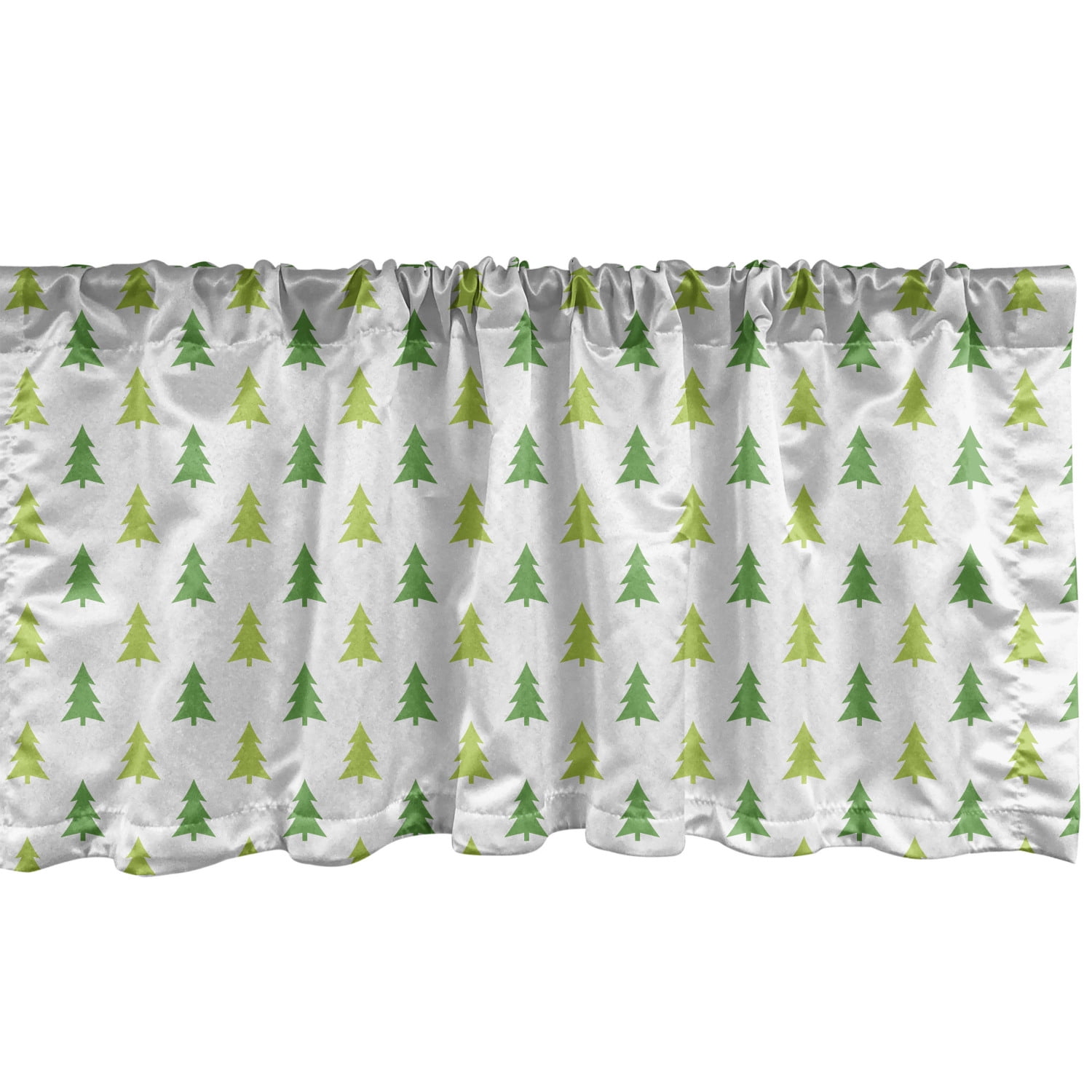 Green Xmas Window Valance Pack of 2, Forest Nature Wood Themed