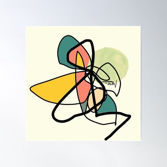 Green Yellow Abstract Lines, Irena Orlov Poster Wall Art, Modern Wall Decor For Living Room Bedroom, 16x24 UNFRAMED