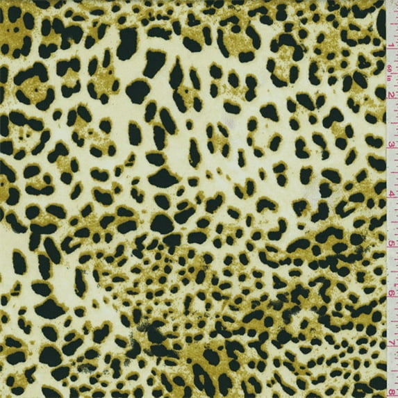 Green/Yellow Animal Print Jersey Knit, Fabric Sold By the Yard