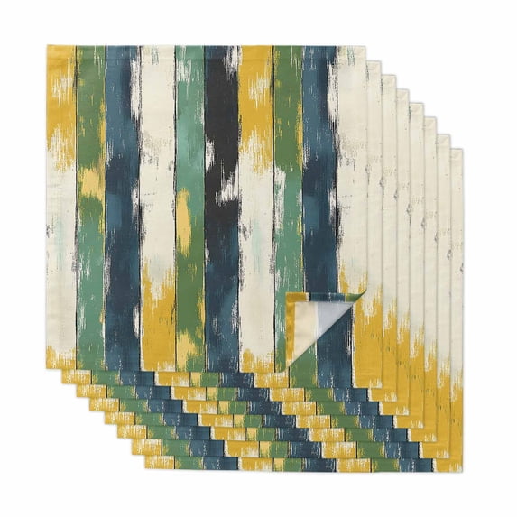 Green Yellow Blue Abstract Cloth Napkins, Modern Abstract Art Color Washable and Reusable Dinner Napkins Set of 8, Table Napkin for Kitchen Party Birthday Wedding Hotel Housewarming 20"x20"