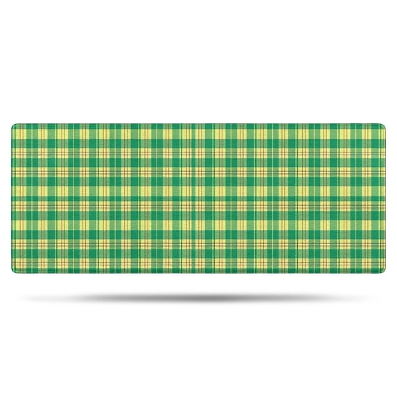 Green Yellow Checkerboard Checkered Pattern Bathroom Rugs Mat,Non Slip Microfiber Bathroom Rug,Rubber Backing,Soft Bathroom Mats for Bathroom Floor,Tub and Shower,60x24in(150x60cm)