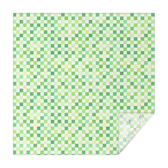 Green Yellow Checkerboard Checkered Pattern Square Tablecloth,Waterproof Square Table Cover,Wipeable Spillproof Washable Table Cover for Home Kitchen Party Decor 52"x52"(132x132cm)